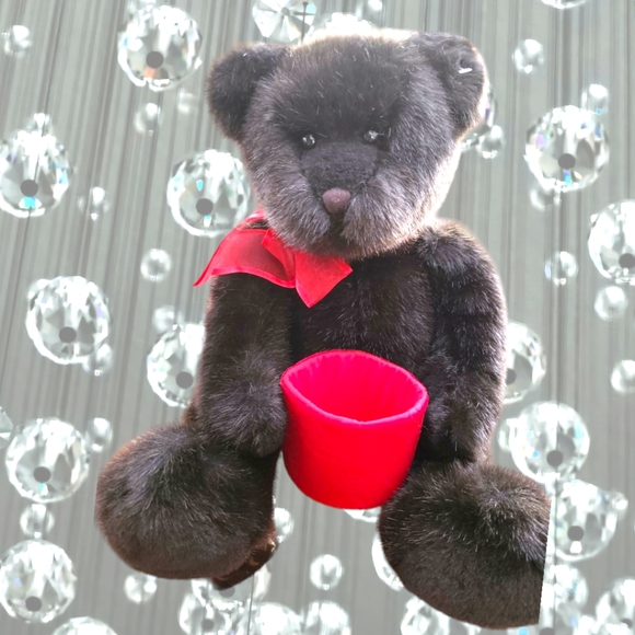 Gund Valentine Brown Faux Mink Stuffed Teddy Bear w/Red Gift Box 17” Plush - Picture 5 of 8